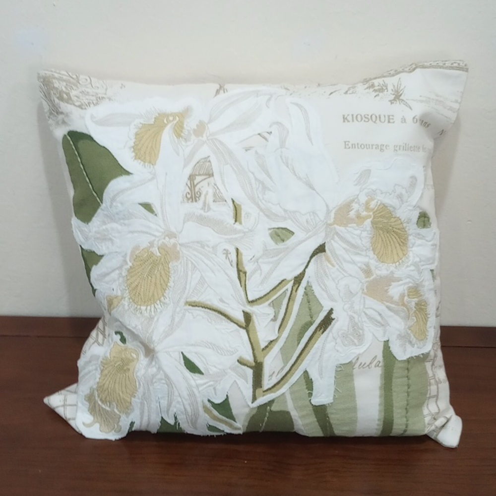 Pottery Barn "Orchids" 20"X20" Pillow Sham, Set Of 2, NWOT